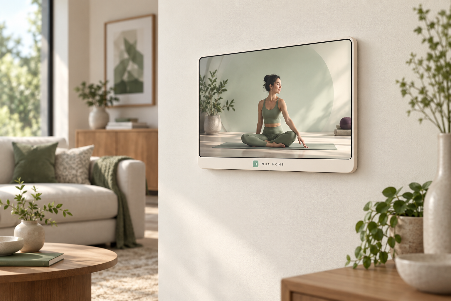 Slim Nua Room Display showing yoga guidance